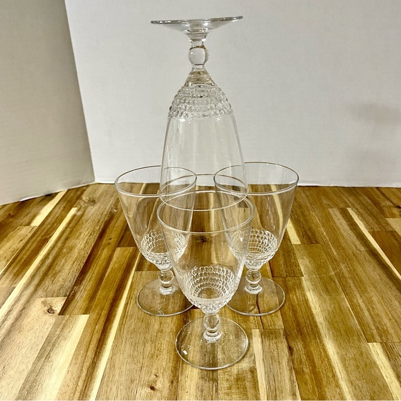 Duncan & Miller Teardrop Clear Stem Low Water Goblet Vintage Set of 4 - Picture 3 of 10
